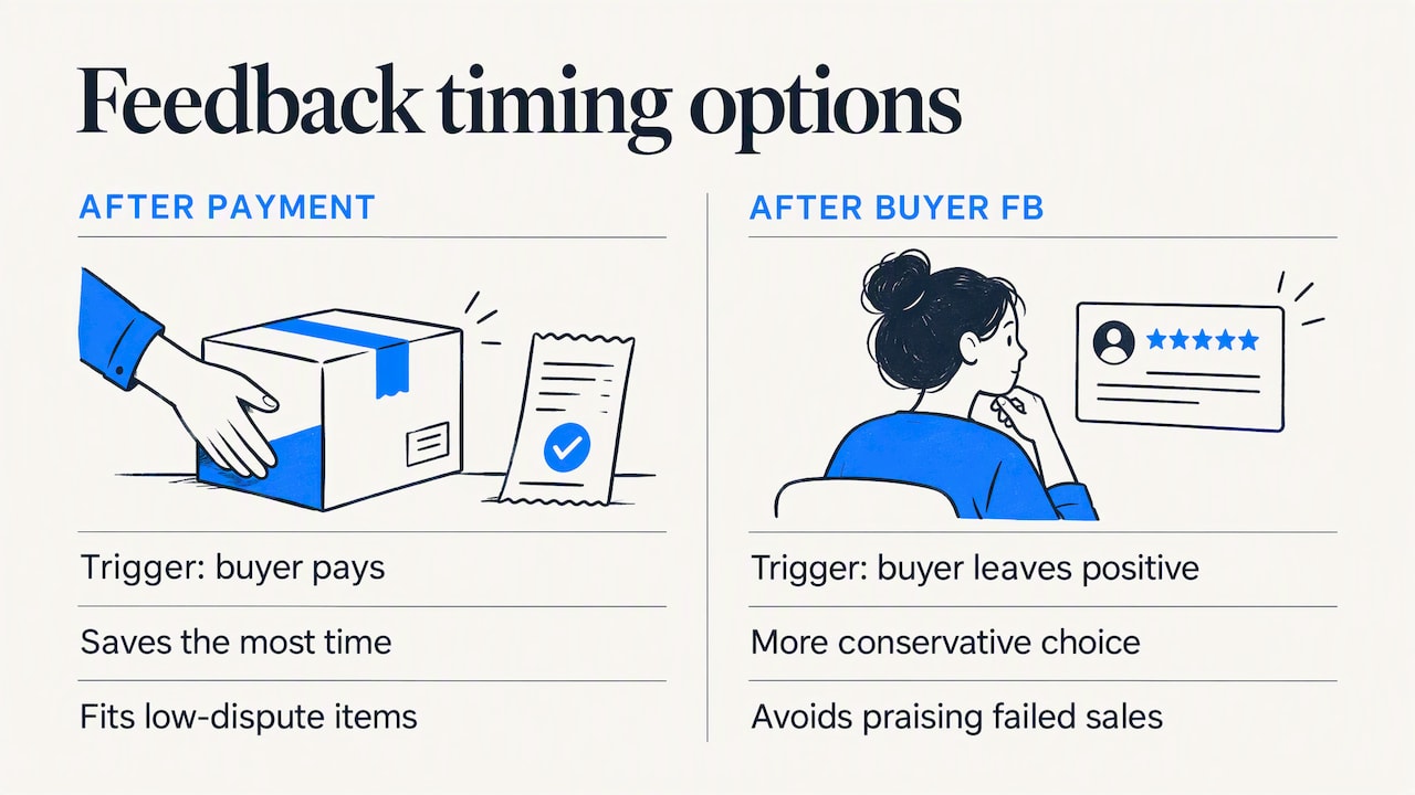 Comparison of two feedback timing options