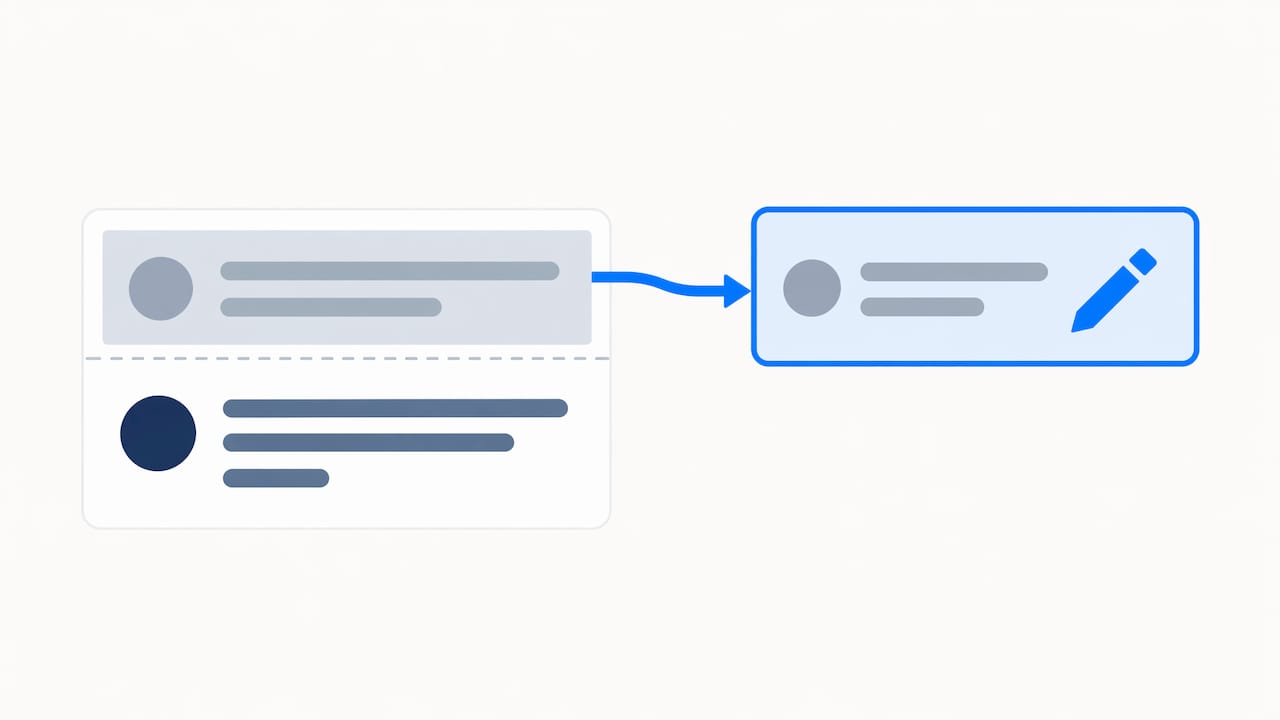 Illustrated feedback split into editable portions