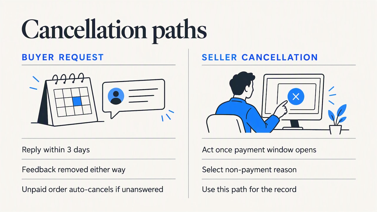 If the buyer asks to cancel first — overview diagram