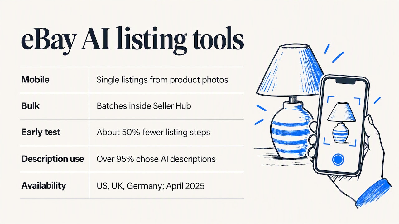 What eBay's own AI listing tools do — overview diagram